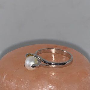 Pearl 925 Silver Ring, size 7.5